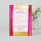 Invitation En Aluminium PixDezines Double Bonheur Hot rose n Real (Debout devant)