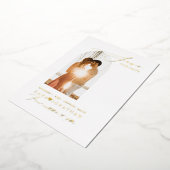 Invitation En Aluminium PixDezines Économisez notre Date Luxe Calligraphie (Rotation)