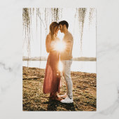 Invitation En Aluminium PixDezines Économisez notre Date Luxe Calligraphie (Verso)