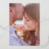 Invitation En Aluminium PixDezines Économisez notre Date Luxe Calligraphie (Verso)