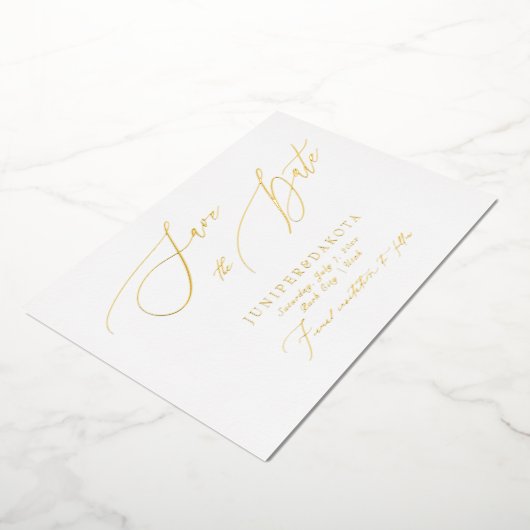 Invitation En Aluminium PixDezines Elegant Luxe Calligraphie Enregistrer l (Rotation)