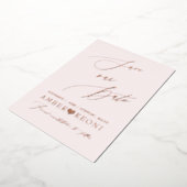 Invitation En Aluminium PixDezines Enregistrer Date Luxe Calligraphie Rose (Rotation)