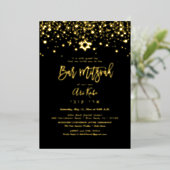 Invitation En Aluminium PixDezines Gold Confetti Bar Mitzvah do-it-yoursel (Debout devant)