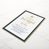 Invitation En Aluminium PixDezines Gold ModernScript Mitzvah Arrière-plan  (Rotation)