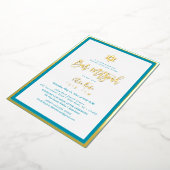 Invitation En Aluminium PixDezines Gold ModernScript Mitzvah DIYBackground (Rotation)