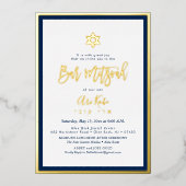 Invitation En Aluminium PixDezines Gold ModernScript Mitzvah DIYBackground (Recto)