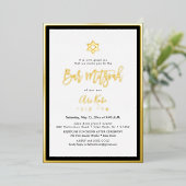 Invitation En Aluminium PixDezines Gold ModernScript Mitzvah do-it-yoursel (Debout devant)