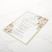 Invitation En Aluminium PixDezines H2 Blush Roses première sainte communio (Rotation)