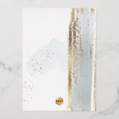 Invitation En Aluminium PixDezines H2 Dusty Blue Batismo Real Gold Foil I (Verso)