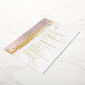 Invitation En Aluminium PixDezines H2 Dusty Rose Batismo Real Gold Foil (Rotation)