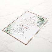 Invitation En Aluminium PixDezines H2 Première communion rustique Eucalypt (Rotation)