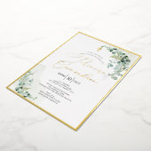 Invitation En Aluminium PixDezines H2 Rustique Eucalyptus Primeira Comunhã (Rotation)