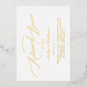 Invitation En Aluminium PixDezines Luxe Calligraphie Dîner de Répétition R