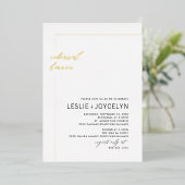 Invitation En Aluminium PixDezines Luxe Calligraphie Minimaliste (Debout devant)