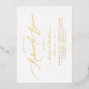 Invitation En Aluminium PixDezines Luxe Calligraphie Reprendre Dîner Réel