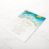 Invitation En Aluminium PixDezines Marine Waves Shoreline Beach Wedding (Rotation)