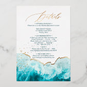 Invitation En Aluminium PixDezines Marine Waves Shoreline Beach Wedding (Verso)