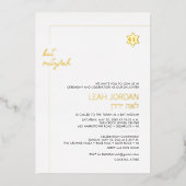 Invitation En Aluminium PixDezines Modern Minimum Gold Bat Mitzvah (Recto)