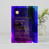 Invitation En Aluminium PixDezines Moderne Abstrait Aquarelle Bar Mitzvah (Debout devant)