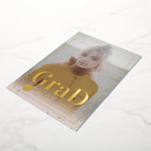 Invitation En Aluminium PixDezines Real Gold Foil Graduation (Rotation)