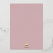 Invitation En Aluminium PixDezines Rose Gold Foil Baptême (Verso)