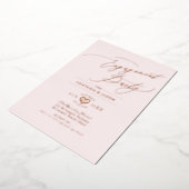 Invitation En Aluminium PixDezines Rose Gold Luxe Fiançailles de calligrap (Rotation)