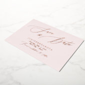 Invitation En Aluminium PixDezines Rose Gold Luxe Script Enregistrer la da (Rotation)