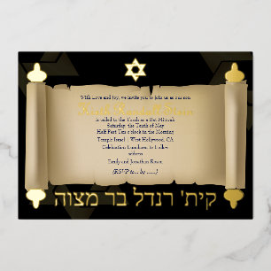 Invitation En Aluminium PixDezines Torah vintage défilement bar-mitsva