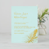 Invitation En Aluminium Plage de Mariage tropical simple à main tiré Palm  (Debout devant)