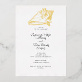 Invitation En Aluminium Plage de sable de Coch Seashell (Recto)