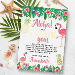 Invitation En Aluminium Plage d'été tropicale Luau Baby shower Merci<br><div class="desc">Dites merci dans le style avec ces cartes de remerciement doux et très tendance baby shower moulu à papier. Ce design est facile à personnaliser avec votre libellé d'événement spécial et vos invités seront ravis quand ils recevront ces fabuleux remerciements.</div>