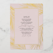 Invitation En Aluminium Plage moderne Côte et RSVP QR Code Mariage Or (Recto)