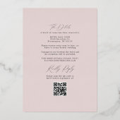 Invitation En Aluminium Plage moderne Côte et RSVP QR Code Mariage Or (Verso)