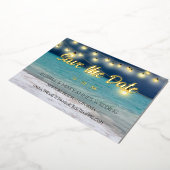 Invitation En Aluminium Plage Océan thème Enregistrer la date (Rotation)