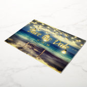 Invitation En Aluminium Plage Océan thème Enregistrer la date (Rotation)