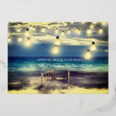 Invitation En Aluminium Plage Océan thème Enregistrer la date (Verso)