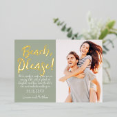 Invitation En Aluminium Plage, S'Il Vous Plaît ! Moderne simple amusant En (Debout devant)