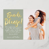 Invitation En Aluminium Plage, s'il vous plaît ! Moderne Simple Drôle Enre (Recto)