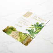 Invitation En Aluminium Plage tropicale Destination Mariage Foil Invitatio (Rotation)