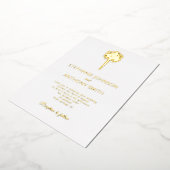 Invitation En Aluminium Plage tropicale Gold Palm Tree Destination Mariage (Rotation)