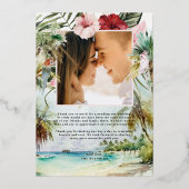 Invitation En Aluminium Plage tropicale | Merci photo Mariage (Verso)