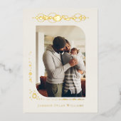 Invitation En Aluminium Planètes & Étoiles Zodiaque | Annonce de naissance (Recto)