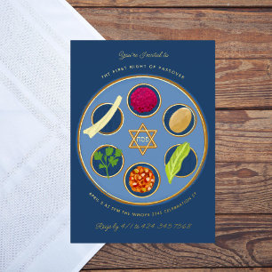Invitation En Aluminium Plate de Seder Pesach Joyeux Dîner Pessa
