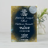 Invitation En Aluminium Pleine lune élégante Mariage céleste : Bleu & Arge (Debout devant)