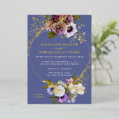 Invitation En Aluminium Plum floral Perse (Debout devant)