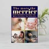 Invitation En Aluminium Plus de Merrier Moderne Grossesse de Noël (Debout devant)