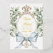 Invitation En Aluminium Poignets de feuilles non officiels avec mâchoire | (Recto)