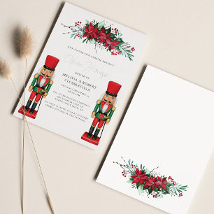 Invitation En Aluminium Poinsettia Jouet Casse-Noisette Argent Noël