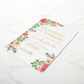 Invitation En Aluminium Poinsettia Verdure Mariage de Noël (Rotation)