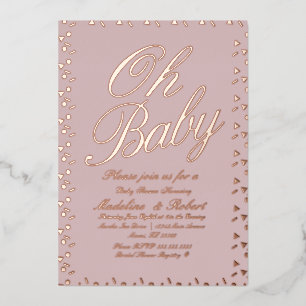 Invitation En Aluminium Points de saupoudrage Baby shower Confetti rose Pr